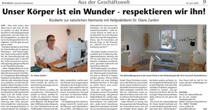 PR-Artikel (PDF-Format) erschienen am 24.06.2020 in der Kreisbote Garmisch-Werdenfels.
